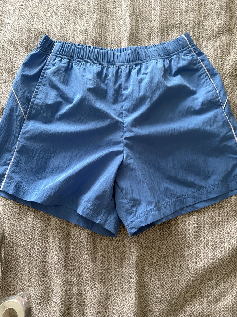 aerie Blue Athletic Shorts with White Piping
